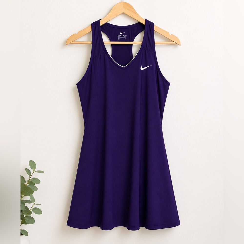 Nike Purple Dri-Fit Court Pure Racerback Tennis Dress-size Large - Picture 3 of 6